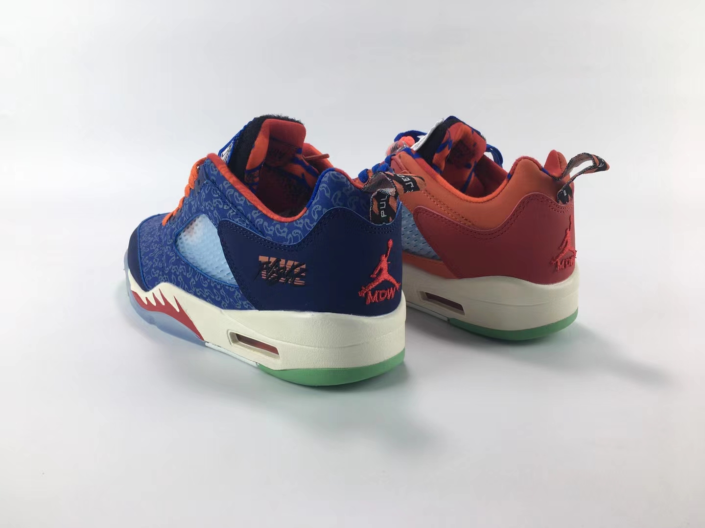 2022 Men Air Jordan 5 Low Orange Blue Green Shoes